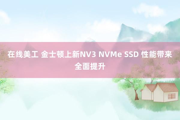 在线美工 金士顿上新NV3 NVMe SSD 性能带来全面提升