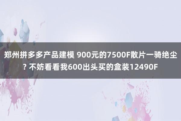 郑州拼多多产品建模 900元的7500F散片一骑绝尘? 不妨看看我600出头买的盒装12490F